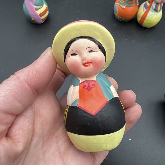 Vintage 3" Wuxi Huisang Clay Figurines Chinese Ladies set of 4 Handpainted. - Picture 11 of 14